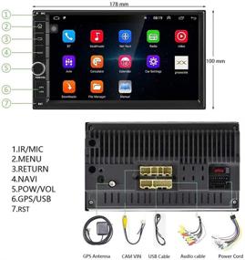 img 4 attached to 🚗 Double Din Car Stereo with GPS 1080P 7 inch Touch Screen Android Car Radio Bluetooth FM Receiver, WiFi Connect, Mirror Link for Android iOS Phone + Backup Camera Support