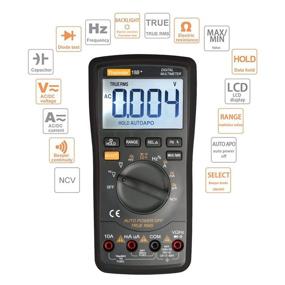 img 3 attached to 🔋 TRMS 6000 Auto Ranging Digital Multimeter with Battery, Alligator Clips, Test Leads, AC/DC Voltage/Account, Voltage Alert, Amp/Ohm/Volt Multi Tester, Diode (EBTN Screen, Black)