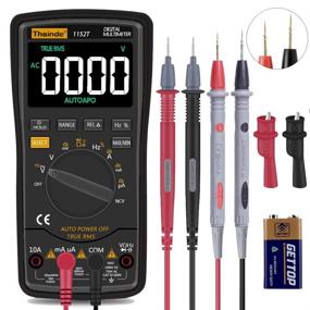 img 4 attached to 🔋 TRMS 6000 Auto Ranging Digital Multimeter with Battery, Alligator Clips, Test Leads, AC/DC Voltage/Account, Voltage Alert, Amp/Ohm/Volt Multi Tester, Diode (EBTN Screen, Black)