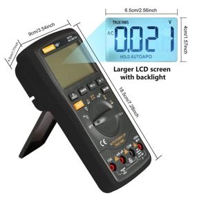 img 2 attached to 🔋 TRMS 6000 Auto Ranging Digital Multimeter with Battery, Alligator Clips, Test Leads, AC/DC Voltage/Account, Voltage Alert, Amp/Ohm/Volt Multi Tester, Diode (EBTN Screen, Black)