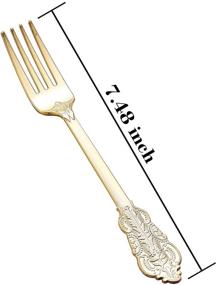 img 1 attached to 🍴 N9R Pack of 100 Gold Plastic Forks: Premium, Heavy-Duty and Long-Lasting Utensils for Weddings, Parties and Special Events