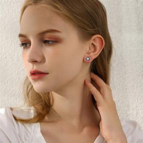 img 1 attached to 💎 Circle Crystal Stud Earrings for Sensitive Ears - 925 Sterling Silver Zircon Jewelry Gifts for Women, Girls - Perfect for Birthday, Christmas, Anniversary