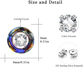 img 3 attached to 💎 Circle Crystal Stud Earrings for Sensitive Ears - 925 Sterling Silver Zircon Jewelry Gifts for Women, Girls - Perfect for Birthday, Christmas, Anniversary