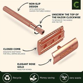 img 3 attached to 🌹 Rose Gold Double Edge Safety Razor for Women - Includes 5 Blades and Delicate Box - Compatible with All Double Edge Razor Blades - Plastic-Free