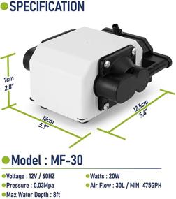 img 3 attached to 🐠 Efficiently Oxygenate Aquariums and Hydroponic Systems with PONDFORSE Air Pump: Adjustable Flow Control, 475GPH Power, 20W 30L/min