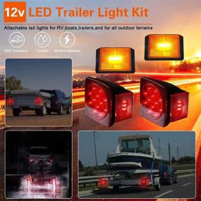 img 3 attached to Waterproof 12V LED Trailer Light Kit for Submersible Heavy Duty Utility Trailers - Carrep (2pcs Square Trailer Lights)