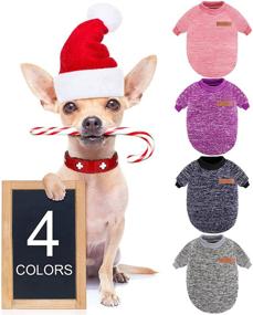 img 1 attached to Cozy Winter Dog and Cat Sweater - Soft Pet Clothes 4-Piece Set, Ideal for Small Dogs, Puppies, Kittens