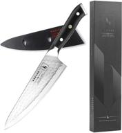 🔪 премиум нож шефа brever - серия black label - японская сталь aus-10v - вакуумная обработка - молотковая отделка - 8" - в комплекте с защитным чехлом логотип