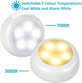 img 2 attached to 💡 Wireless Dimmable LED Puck Lights: AA-1030 Operated, Remote Control, Timer, Cool White and Warm White (3 Pack)