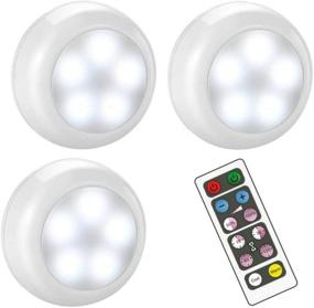 img 4 attached to 💡 Wireless Dimmable LED Puck Lights: AA-1030 Operated, Remote Control, Timer, Cool White and Warm White (3 Pack)