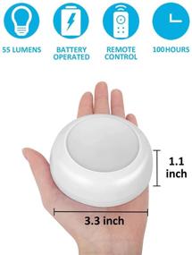 img 1 attached to 💡 Wireless Dimmable LED Puck Lights: AA-1030 Operated, Remote Control, Timer, Cool White and Warm White (3 Pack)