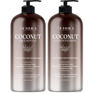 🥥 fiora naturals coconut milk shampoo and conditioner: sulfate-free, hydrating, and moisturizing set for hair growth, all hair types, natural & curly, men & women (2 x 16oz) logo