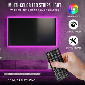 img 3 attached to Trixleds 32.8ft Color Changing LED Light Strip Lights: Perfect for Bedroom, TV, Bar, and Kitchen – Remote Controlled Multicolored Strip Lighting!