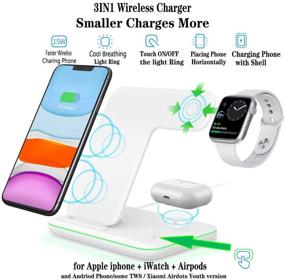 img 3 attached to 📱 Any Warphone 3-in-1 Wireless Charging Stand for iPhone, Airpods, and iWatch - Compatible with iPhone 11/12 Pro Max/X/XS Max/8, Apple Watch Charger 5/4/3/2/1, and Airpods 2/3