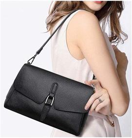 img 3 attached to Leather Shoulder Purse Crossbody Handbag Women's Handbags & Wallets in Shoulder Bags