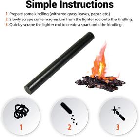 img 2 attached to 🔥 Enhanced West Lake Tactical Set: Two 1/2" x 5" DIY Ferrocerium (Ferro) Rods Flint Fire Starter Kit with Magnesium - AKA Firesteel