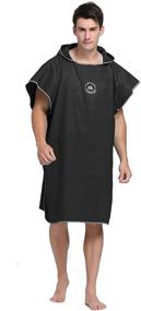 img 4 attached to 🏖️ Versatile Microfiber Surf Beach Wetsuit Changing Towel Bath Robe Poncho: One-Size Comfort for All!