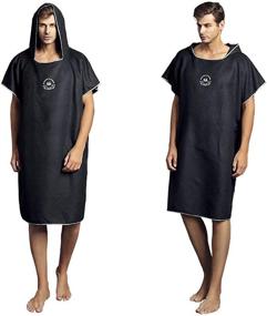 img 3 attached to 🏖️ Versatile Microfiber Surf Beach Wetsuit Changing Towel Bath Robe Poncho: One-Size Comfort for All!