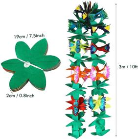 img 2 attached to Украшения из тропических бумажных цветов "Tropical Paper Flower Garland Decorations - KESOTE 3 Pack - Гавайский Луау Летний Тики-бар Декорации