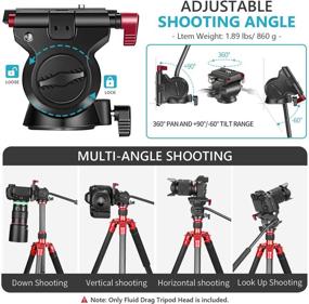 img 3 attached to Neewer Upgraded Heavy Duty Tripod Fluid Drag Pan Head – Perfect for DSLR Cameras & Video Camcorders [Load Capacity: 11 lbs/5 kg, Aluminum Alloy]