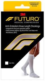 img 4 attached to 🧦 Futuro Anti-Embolism Knee Length Stockings – Moderate Compression, Closed Toe – Large Regular, White