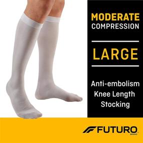 img 3 attached to 🧦 Futuro Anti-Embolism Knee Length Stockings – Moderate Compression, Closed Toe – Large Regular, White