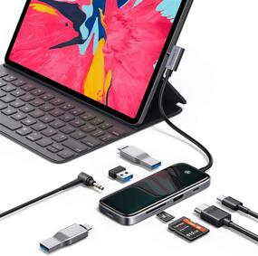 img 4 attached to 🔌 VANMASS Full-Scene Aluminum-Glass Slim USB C Hub: 4K Ultra HD HDMI, Hyper Speed USB 3.1, TF/SD Card Slots, PD Charging for MacBook, Type C Laptop, iPad Pro & More