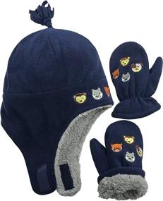 img 4 attached to 🧣 Stay Warm with Little Sherpa Embroidered Boys' Accessories for Chilly Weather