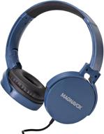 🎧 премиум наушники magnavox mhp5026m-bl с проводом и микрофоном - улучшенный звук, идеально подходят для компьютеров и мобильных телефонов. логотип