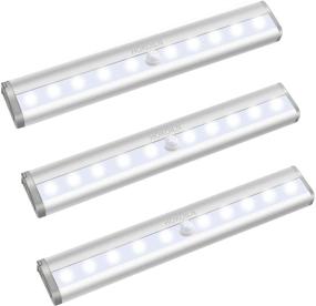 img 4 attached to 🔦 HOKOILN Motion Sensor Closet Lights - Bright and Convenient 10 LED Stick-on Wireless Night Light Bar - Perfect for Closet, Cabinet, Wardrobe, Stairs - 3 Pack