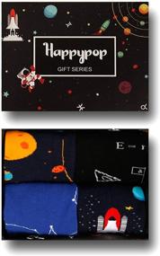 img 3 attached to 🧦 Funky Space-themed Socks: Cool Gifts for Boys, 4-10 Years – HAPPYPOP's Animal & Sports Gift Box!