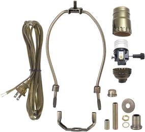 img 4 attached to 🪔 B&P Lamp Antique Brass Table Lamp Wiring Kit - 10 Inch Harp, 3-Way Socket, and Striking Finish
