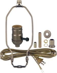 img 3 attached to 🪔 B&P Lamp Antique Brass Table Lamp Wiring Kit - 10 Inch Harp, 3-Way Socket, and Striking Finish