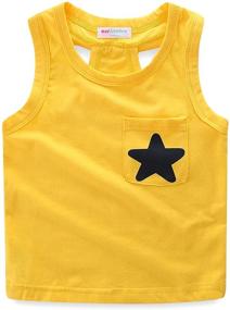 img 3 attached to Cute Summer Outfit for Little Boys: Mud Kingdom Star Tank Top and Shorts Set in White 3T