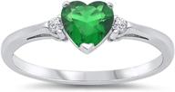 💍 oxford diamond co: sterling silver gemstone heart promise love ring in sizes 3-12 logo