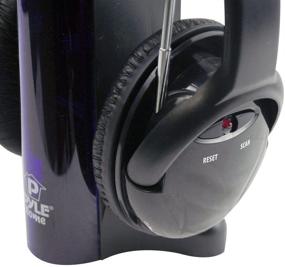 img 1 attached to 🎧 Wireless Over Ear Headphones - Hi-fi Monitor Headset with 100ft Range, Noise Isolation Padding, FM Radio - Professional Black - Pyle Home PHPW2 for TV, Computer, Gaming Console iPod, Phone