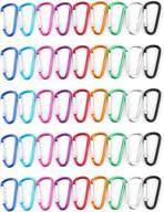 🔑 faswin 45 pack 2-inch carabiner multicolor d shape buckle pack - aluminum carabiner for home, rv, outdoor activities, fishing, traveling, and keychain логотип