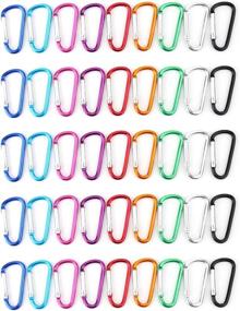 img 4 attached to 🔑 Faswin 45 Pack 2-inch Carabiner Multicolor D Shape Buckle Pack - Aluminum Carabiner for Home, RV, Outdoor Activities, Fishing, Traveling, and Keychain