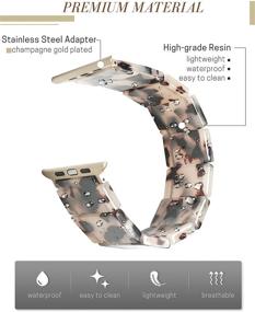 img 1 attached to 🕊️ Модный аксессуар Heesch Resin Fashion Watch Band для Apple Watch SE Серия 6/5/4/3/2/1 - Элегантный браслет из эластичного черепахового смолы для женщин и девочек - Совместим с iWatch 38мм/40мм, 42мм/44мм