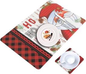 img 3 attached to 🎄 Waterproof Christmas Placemats by Outgeek - Decorative and Durable