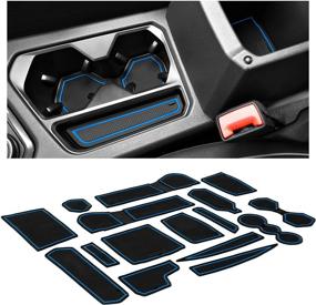 img 4 attached to 🚗 CupHolderHero 16-pc Set of Premium Custom Interior Accessories for Volkswagen VW Tiguan 2018-2022 - Non-Slip Cup Holder Inserts, Console Liner Mats, Door Pocket Liners (Blue Trim) - Keep your Car Neat and Protected!