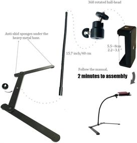 img 1 attached to 📱 15 Inch Short Gooseneck Phone Stand for Overhead Recording, Tripod for Kitchen, Phone Mount for Family with Pets or Children