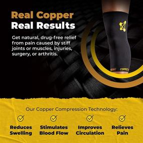 img 3 attached to 🔥 Premium Copper-Infused Knee Compression Sleeve by CopperJoint - for Women & Men - Breathable Nylon Fabric - Non-Slip Design - Pain Relief, Recovery, Swelling & Circulation Support - Single Sleeve