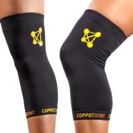 🔥 premium copper-infused knee compression sleeve by copperjoint - for women & men - breathable nylon fabric - non-slip design - pain relief, recovery, swelling & circulation support - single sleeve логотип