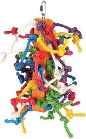 img 3 attached to 🐦 Bvanki Bird Toy: Large Colorful Knots Block Chewing & Hanging Toy for Parrots with Natural Food Coloring