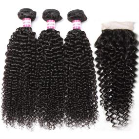 img 3 attached to Brazilian Bundles Closure Unprocessed Extensions Hair Care in Hair Extensions, Wigs & Accessories