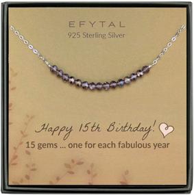 img 4 attached to EFYTAL 15th Birthday Gifts for Her: Sterling Silver Necklace with 15 Beads - Perfect Quinceanera Gift for 15 Year Old Girls