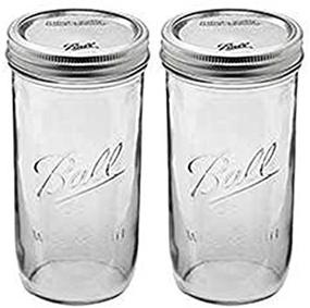 img 1 attached to 🏺 Clear Ball 24 oz Jar with Wide Mouth - Pack of 2, 24 Ounce for Generous Storage