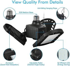 img 3 attached to 💡 Deformable Triple LED Garage Light for Enhanced Illumination