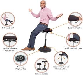 img 2 attached to 💺 Enhance Your Workstation with Stand Steady Active Motion Stool - Ergonomic Tilting Desk Chair for Ultimate Comfort and Productivity in Home and Office Spaces (Black)